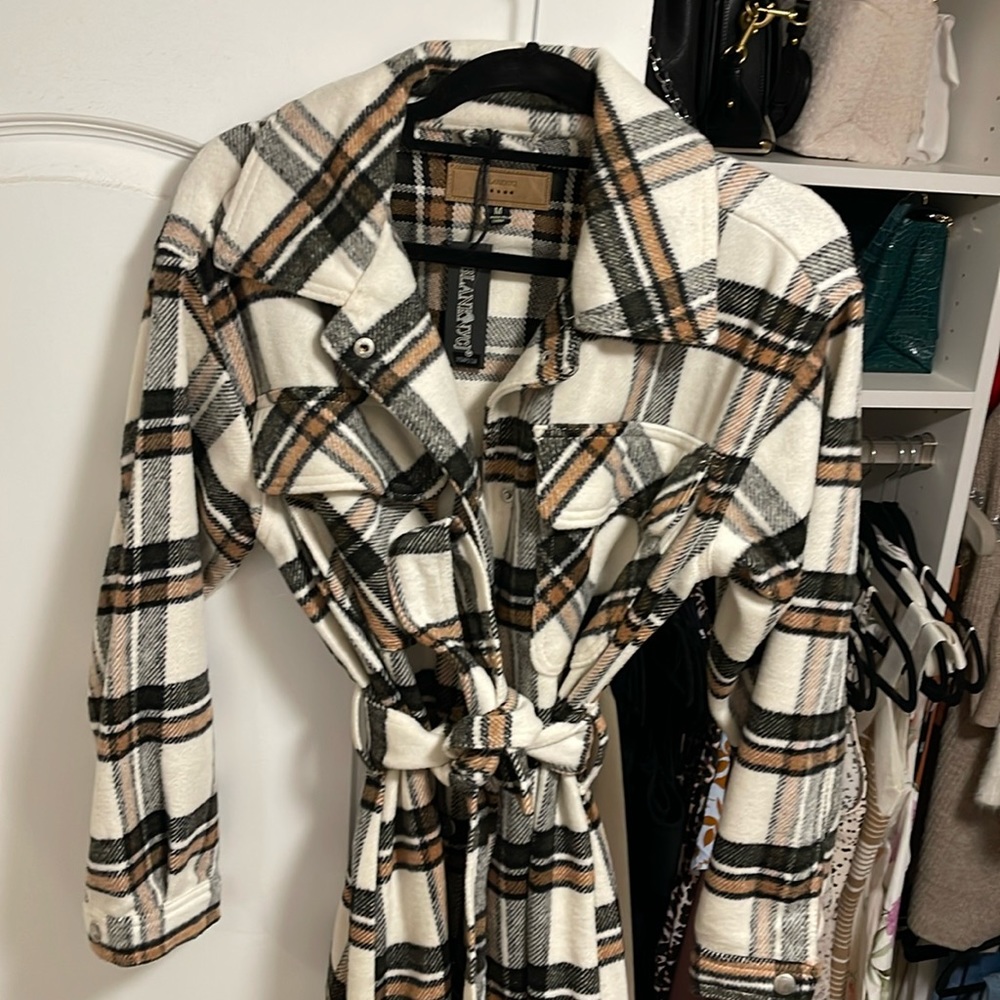 Blank NYC Plaid Flannel Belted Dress